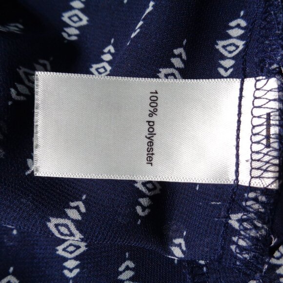 Sheer blue with white patterned Maurices long sleeve blouse in size Medium - Picture 6 of 6